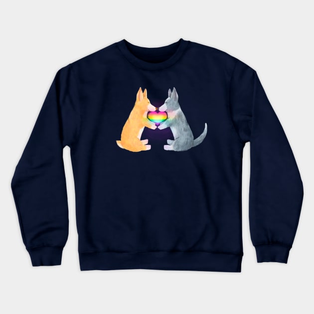 Corgi Pride Heart - Pembroke Welsh Corgi + Cardigan Welsh Corgi Crewneck Sweatshirt by CorinnaSchlachter